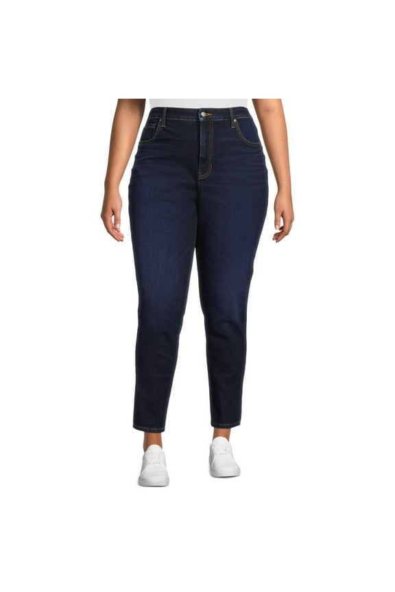 Women's High Rise Curvy Skinny Jeans, Available in Regular and Short Inseams, Sizes 0-22