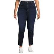 TIME AND TRU Women's High Rise Curvy Skinny Jeans, Available in Regular and Short Inseams, Sizes 0-22