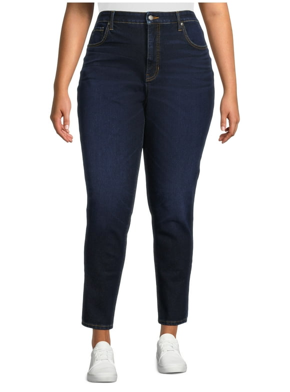 Women's High Rise Curvy Skinny Jeans, Available in Regular and Short Inseams, Sizes 0-22