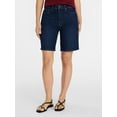 thumbnail image 1 of Time and Tru Women's High Rise Denim Bermuda Shorts, 9" Inseam, Sizes 0-20, 1 of 6