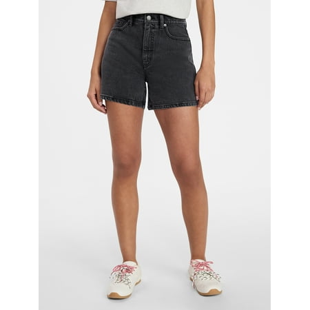 Time and Tru Women's High Rise Denim Shorts, 5" Inseam, Sizes 0-20