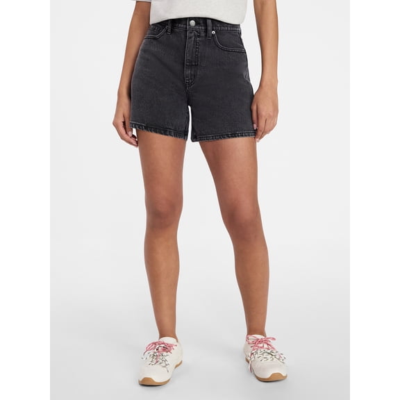 Time and Tru Women's High Rise Denim Shorts, 5" Inseam, Sizes 0-20
