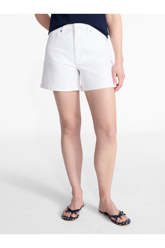 Women's High-Rise Denim Shorts, 5" Inseam, Sizes 0-22