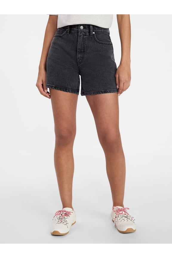 Women's High-Rise Denim Shorts, 5" Inseam, Sizes 0-22