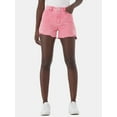 thumbnail image 1 of Time and Tru Women's Destructed Hem High Rise Denim Shorts, 4" Inseam, Sizes 0-20, 1 of 5