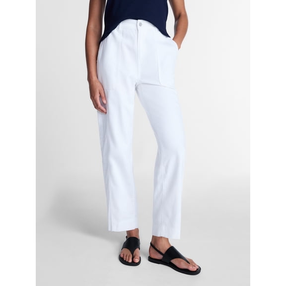 Time and Tru Women's High Rise Drapey Barrel Jeans, 28" Inseam, Sizes XS-XXXL