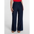 thumbnail image 1 of Time and Tru Women's High Rise Drapey Pleated Wide Leg Jeans, 30" Inseam, Sizes XS-XXXL, 1 of 6