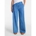 thumbnail image 1 of Time and Tru Women's High Rise Draped Utility Jeans, 30" Inseam, Sizes XS-XXXL, 1 of 6