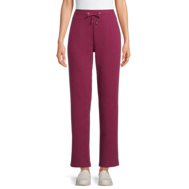 Time and Tru Women s High Rise Drawstring Waist 30 inseam Knit Pants Walmart