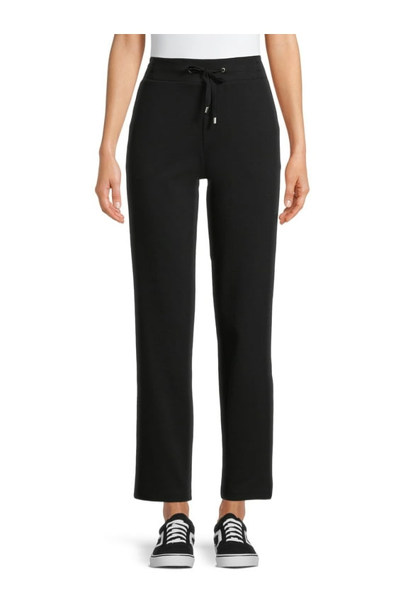 Women's High Rise Drawstring Waist 30" inseam Knit Pants