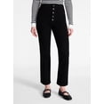thumbnail image 1 of Time and Tru Women's High Rise Button Fly Cropped Jeans, 26.5" Inseam, Sizes 0-22, 1 of 6