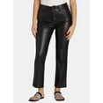 thumbnail image 1 of Time and Tru Women's High Rise Faux Leather Pants, 29" Inseam, Sizes 2-22, 1 of 5