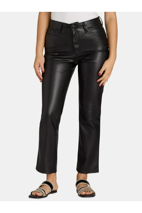 Women's High Rise Faux Leather Pants, 29" Inseam, Sizes 2-22
