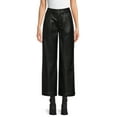 thumbnail image 1 of Time and Tru Women's High Rise Faux Leather Wide Leg Trousers – Regular, Short, Long Inseams Available, 1 of 5