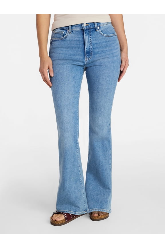 Women's and Women's Plus High Rise Flare Jeans, 31" Inseam Regular, Sizes 0-22