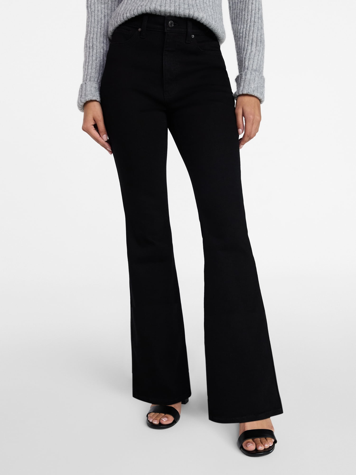 Time and Tru Women's and Women's Plus High Rise Flare Jeans, 31" Inseam Regular, Sizes 0-22
