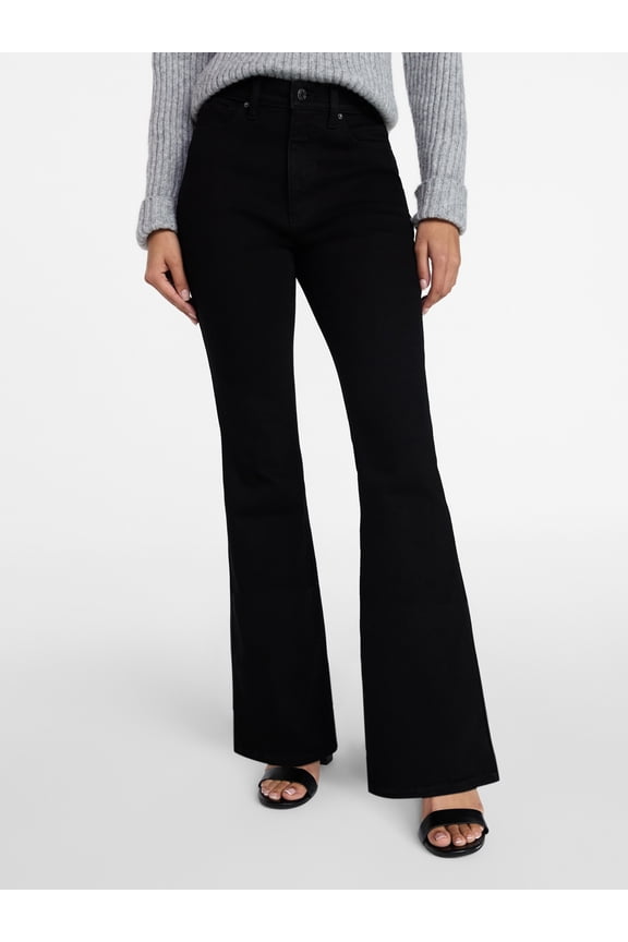 Women's and Women's Plus High Rise Flare Jeans, 31" Inseam Regular, Sizes 0-22