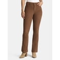 thumbnail image 1 of Time and Tru Women's High Rise Corduroy Flare Jeans, 32" Inseam, Sizes 2-22, 1 of 5