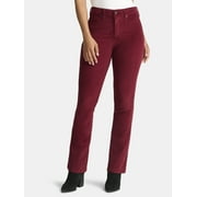 TIME AND TRU Women's High Rise Corduroy Flare Jeans, 32" Inseam, Sizes 2-22