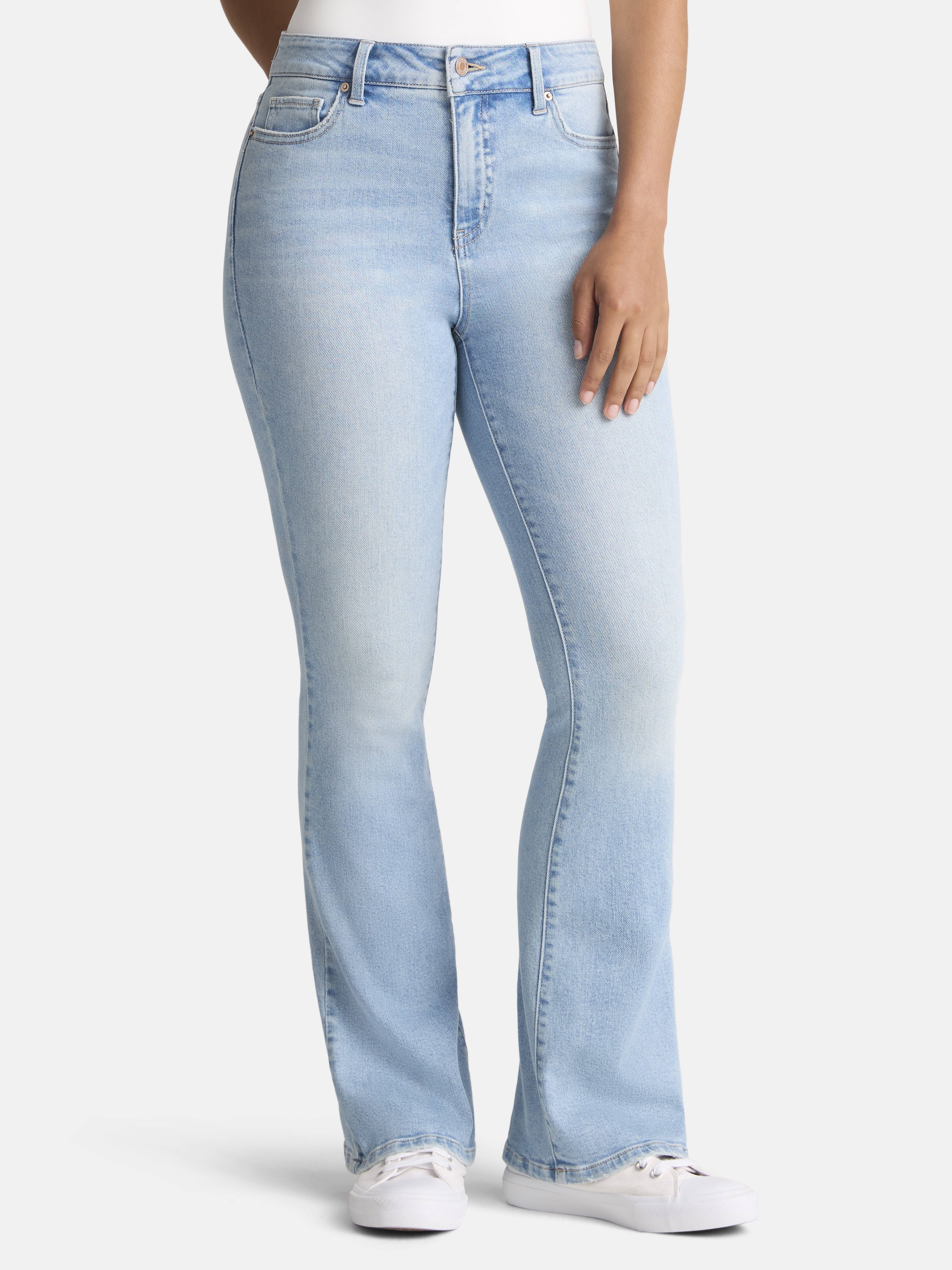 Time and Tru Women's High Rise Flare Jeans, 32
