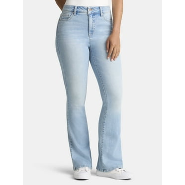 Time and Tru Women's High Rise Flare Jeans, 32" Inseam, Sizes 2-22