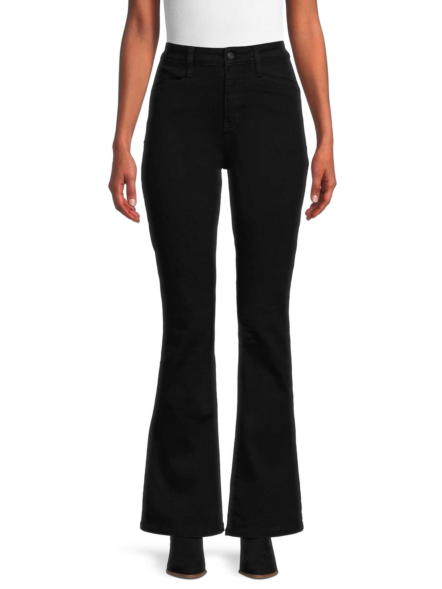 Time and Tru Women's High Rise Flare Jean, 34" Inseam