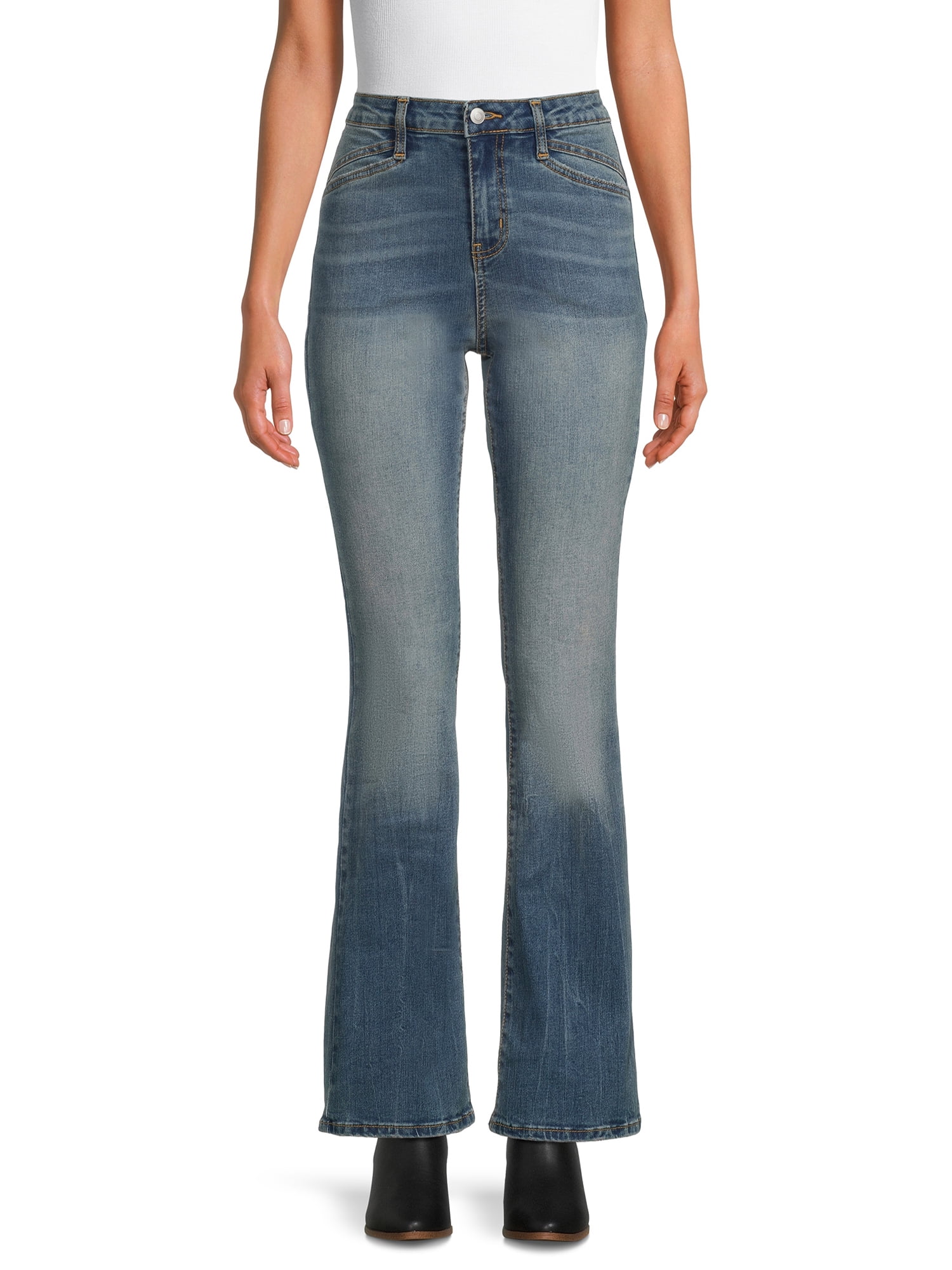 Time and Tru Women's High Rise Flare Jeans, 30