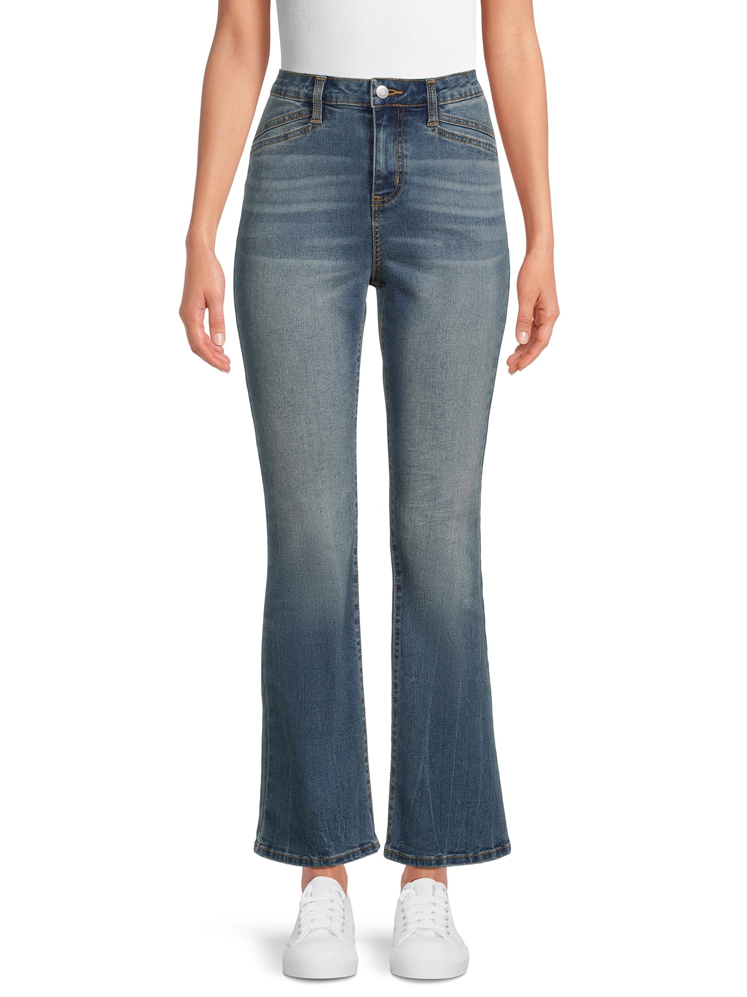 Time and Tru Women's High Rise Flare Jeans, 32