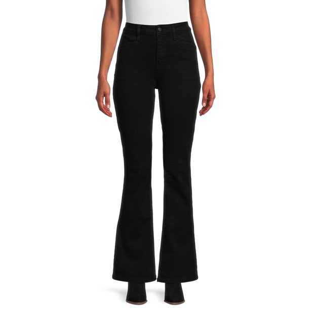 Time and Tru Women's High Rise Flare Jeans, 34" Inseam