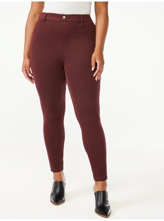 Time and Tru Women's High Rise Pull On Ponte Leggings