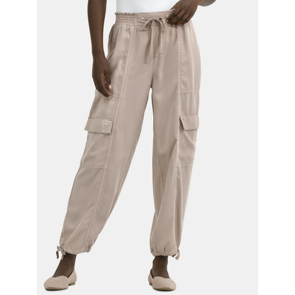 Time and Tru Women's High Rise Jogger Pants, 28" Inseam, Sizes XS-XXXL