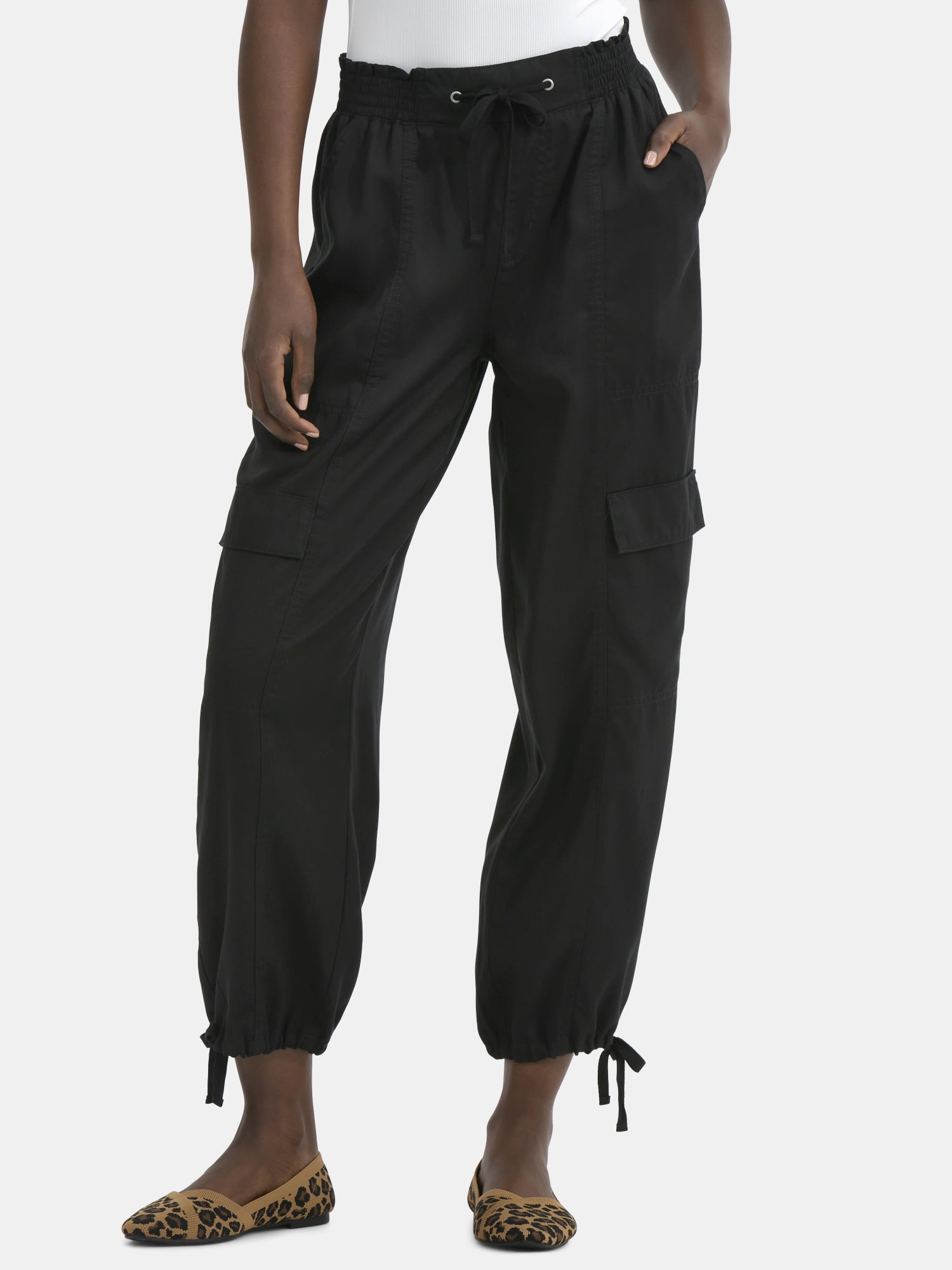 Time and Tru Women's High Rise Jogger Pants, 28" Inseam, Sizes XS-XXXL