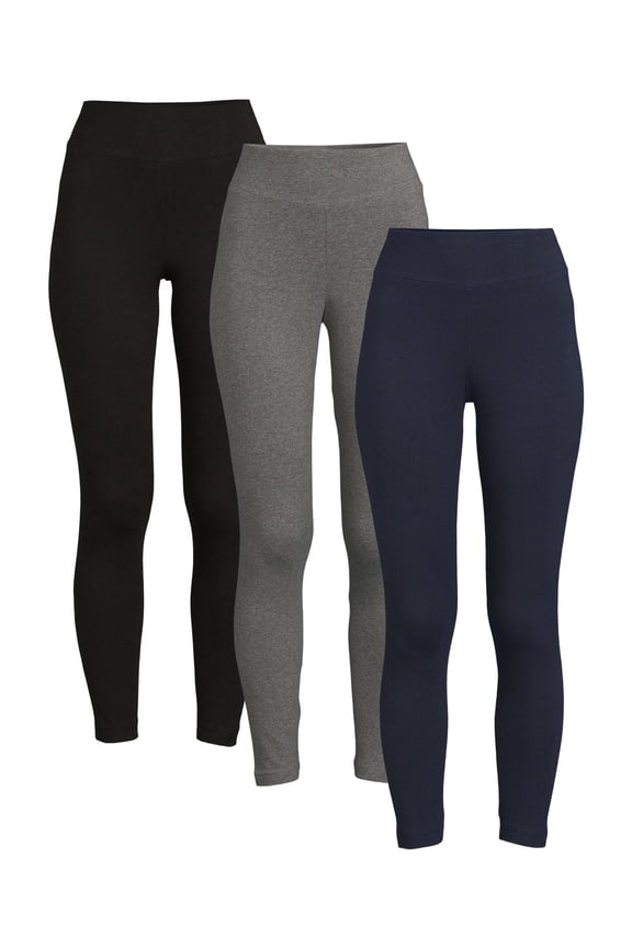 Women's High Rise Knit Leggings, 3-Pack
