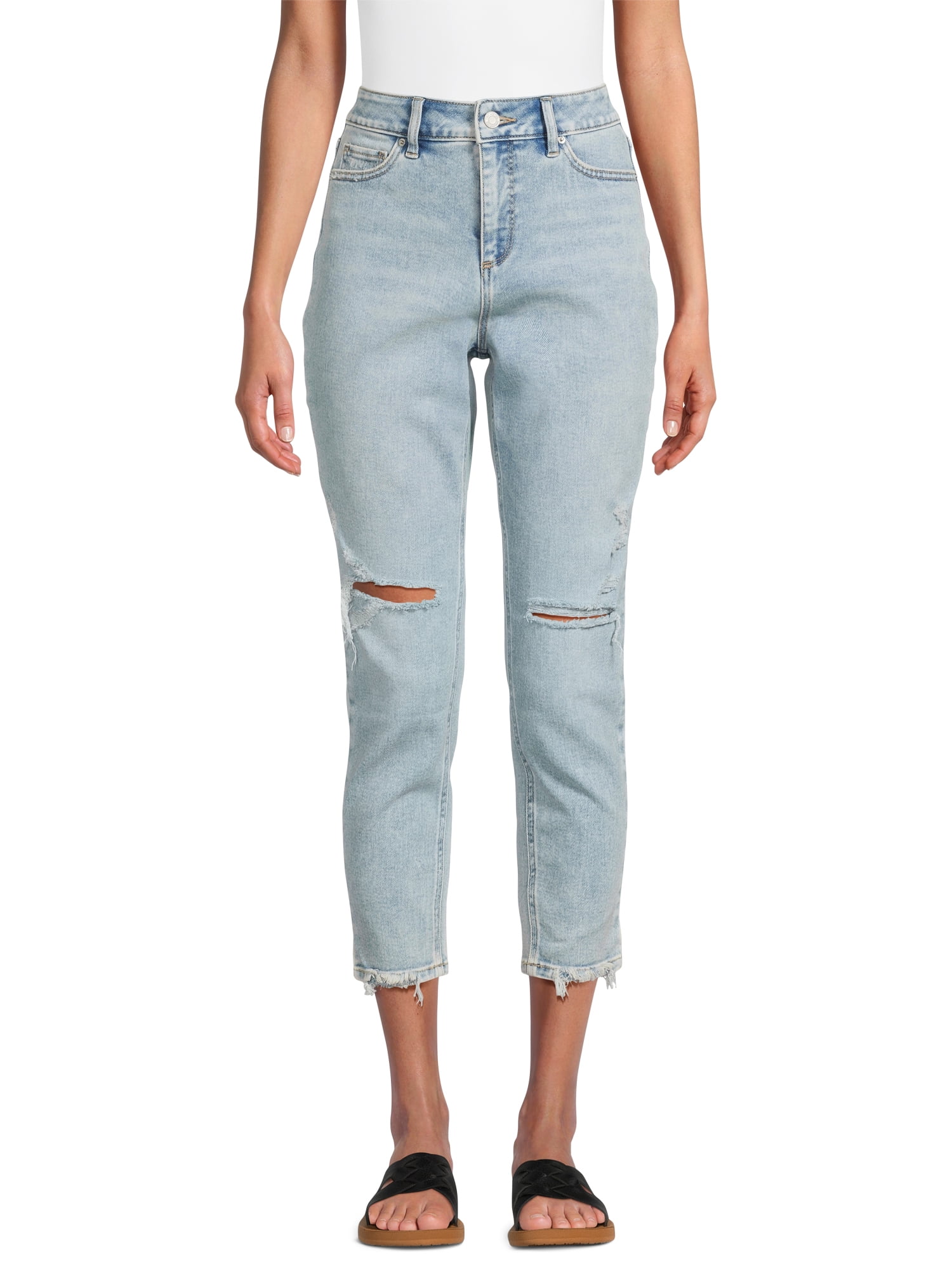 Time and Tru Women's High Rise Mom Jeans, 27” Inseam, Sizes 2-20 -  Walmart.com