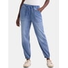 Time and Tru Women's High Rise Parachute Jogger Pa