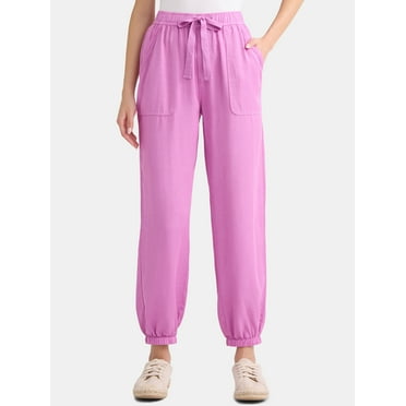 Time and Tru Women's High Rise Parachute Joggers, 28” Inseam, Sizes XS-XXXL