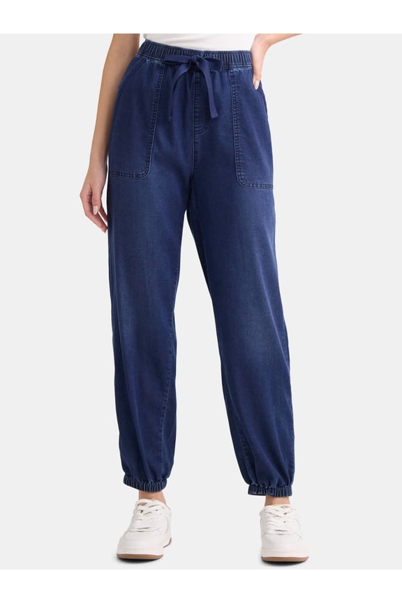 Women's High Rise Parachute Jogger Pants, 28" Inseam, Sizes XS-XXXL