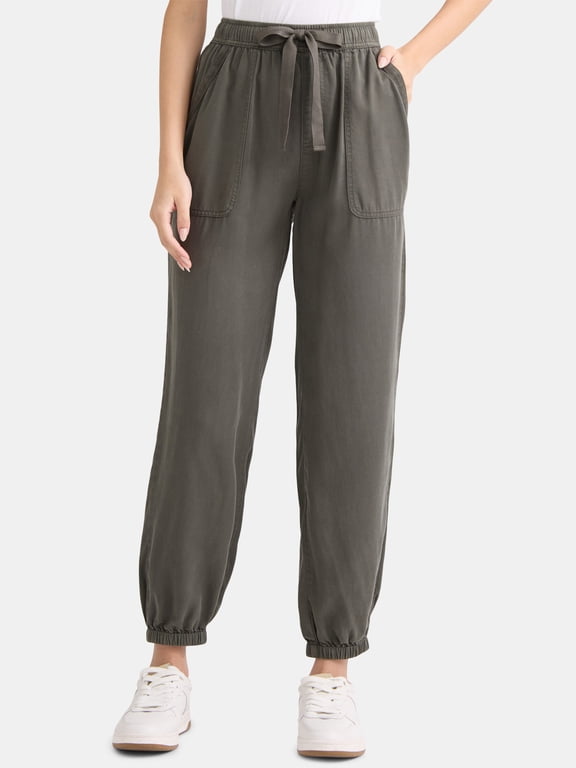 Women's High Rise Parachute Jogger Pants, 28" Inseam, Sizes XS-XXXL