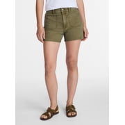 Women's High Rise Patch Pocket Denim Shorts, 4 in Inseam, Sizes 0-20