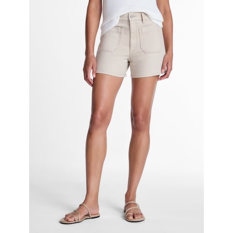 Women's High Rise Patch Pocket Denim Short, 4" Inseam, Sizes 0-20