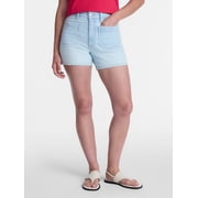 Women's High Rise Patch Pocket Denim Shorts, 4 in Inseam, Sizes 0-20