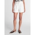 thumbnail image 1 of Time and Tru Women's High Rise Pleated Denim Shorts, 4.5" Inseam, Sizes 0-20, 1 of 6