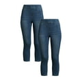 Time and Tru Women's High Rise Pull On Capri Jeggings, 23" Inseam, 2