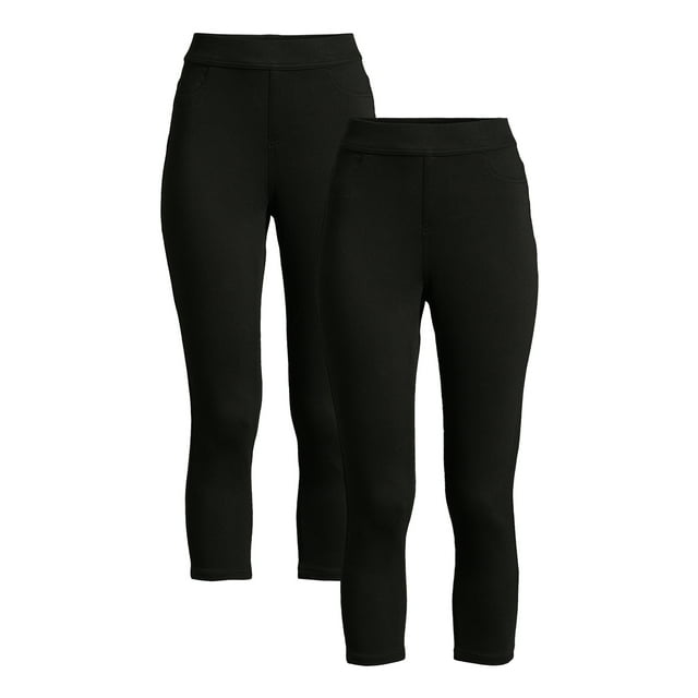 Time and Tru Women's High Rise Pull On Capri Jeggings, 23" Inseam, 2