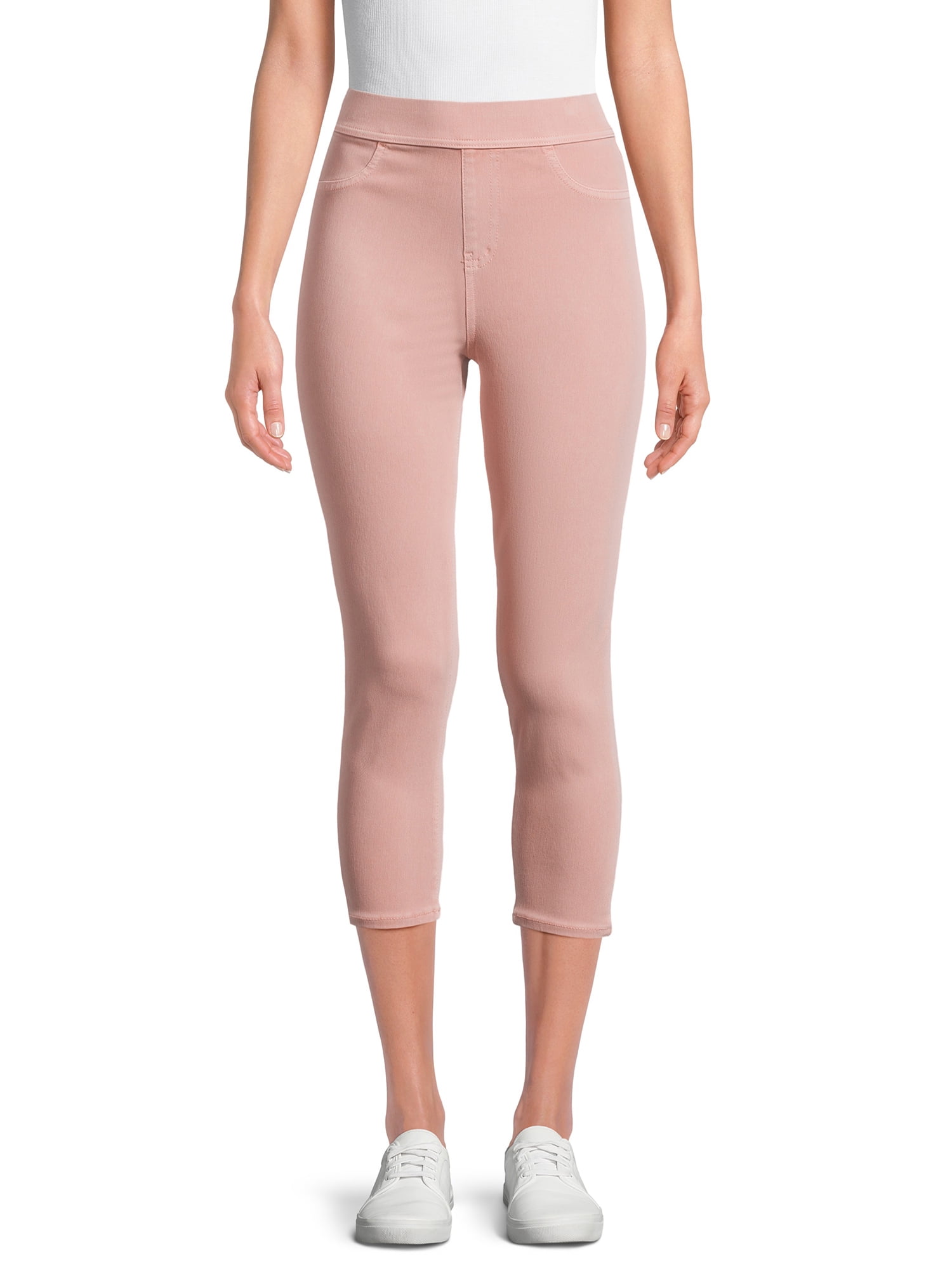 Time and Tru Women's High Rise Pull On Capri Jeggings, 23" Inseam, Sizes XSXXL