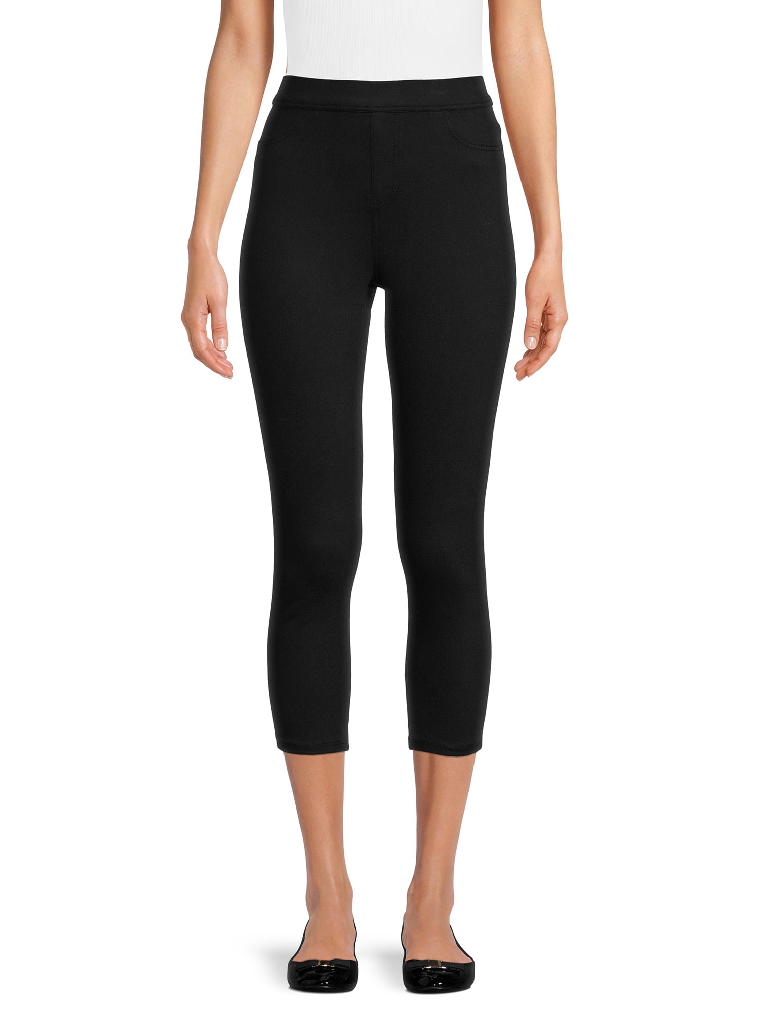 Time and Tru Women's High Rise Pull On Capri Jeggings, 23" Inseam