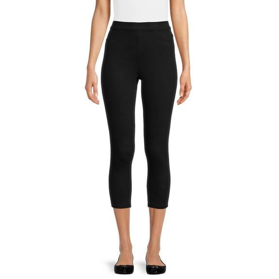 Time and Tru Women's High Rise Pull On Capri Jeggings, 23" Inseam