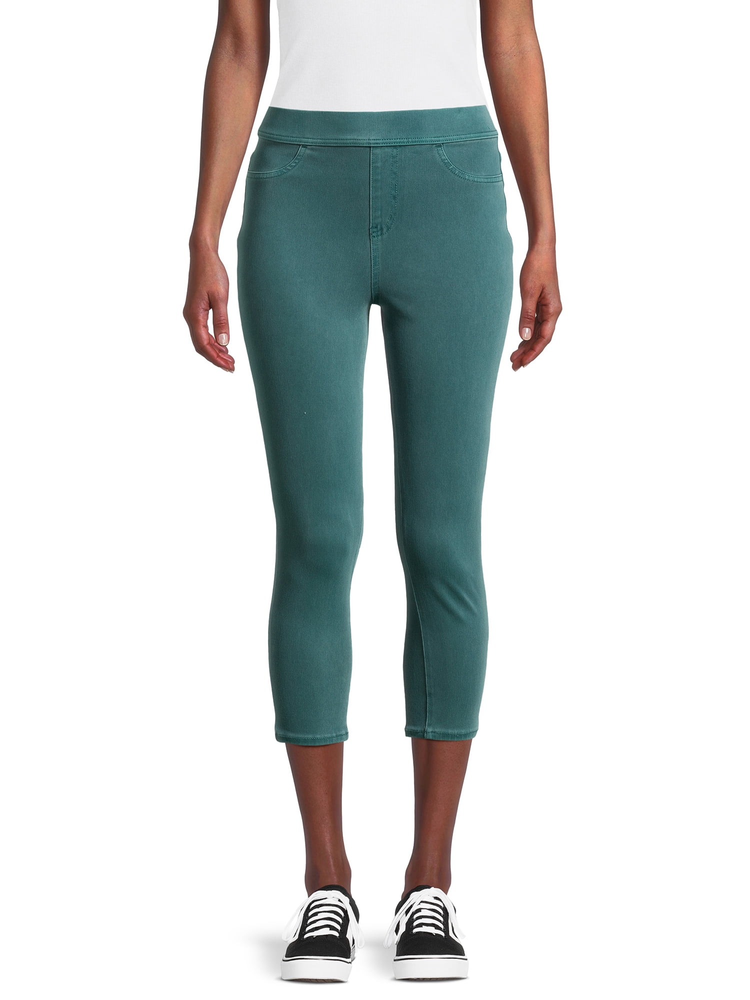 Time and Tru High Rise Pull On Capri Jeggings - Walmart.com
