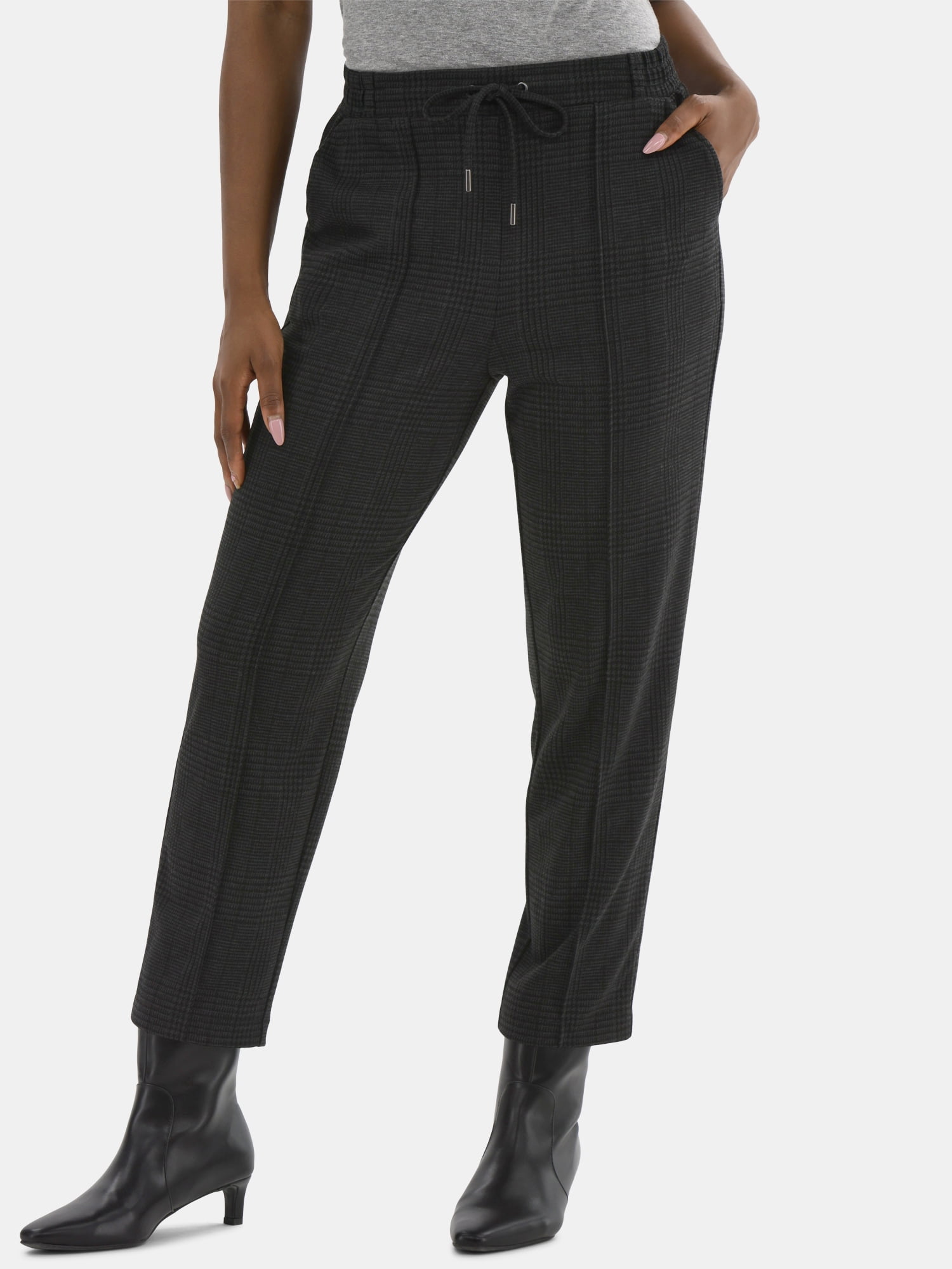 Time and Tru Women's High Rise Tapered Drawstring Pants with