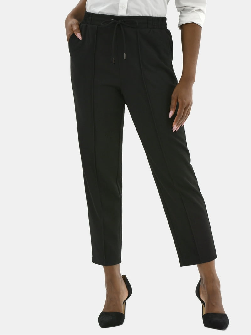 Time and Tru Women's High Rise Tapered Drawstring Pants with